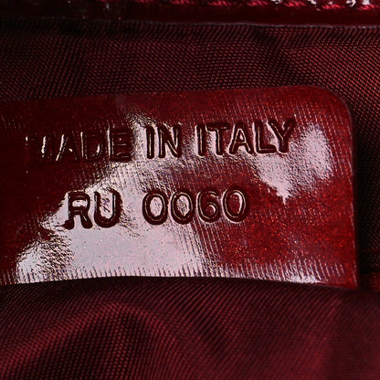 Christian Dior Patent Diorissimo Double Saddle Bag Dark Red 13 of 21