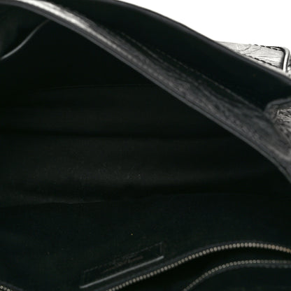 Saint Laurent Crinkled Calfskin Matelasse Monogram Medium Niki Chain Satchel Black 5 of 10