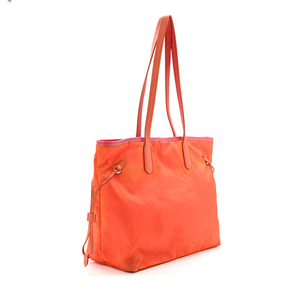 Prada Tessuto Nylon Saffiano Tote Papaya Ibisco 3 of 13