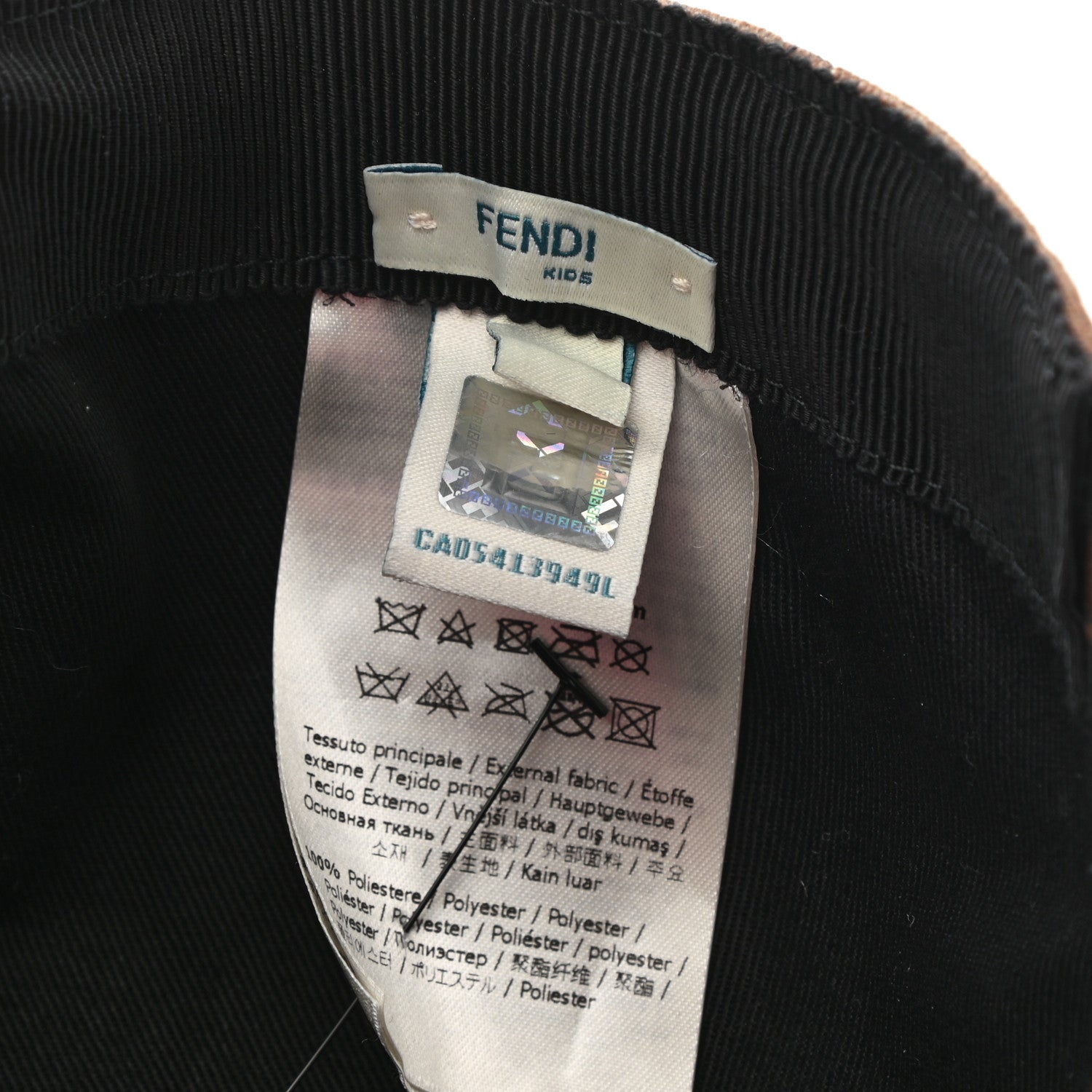 Fendi Canvas FF Monster Eyes Childrens Baseball Hat Tobacco Yellow 8 of 8