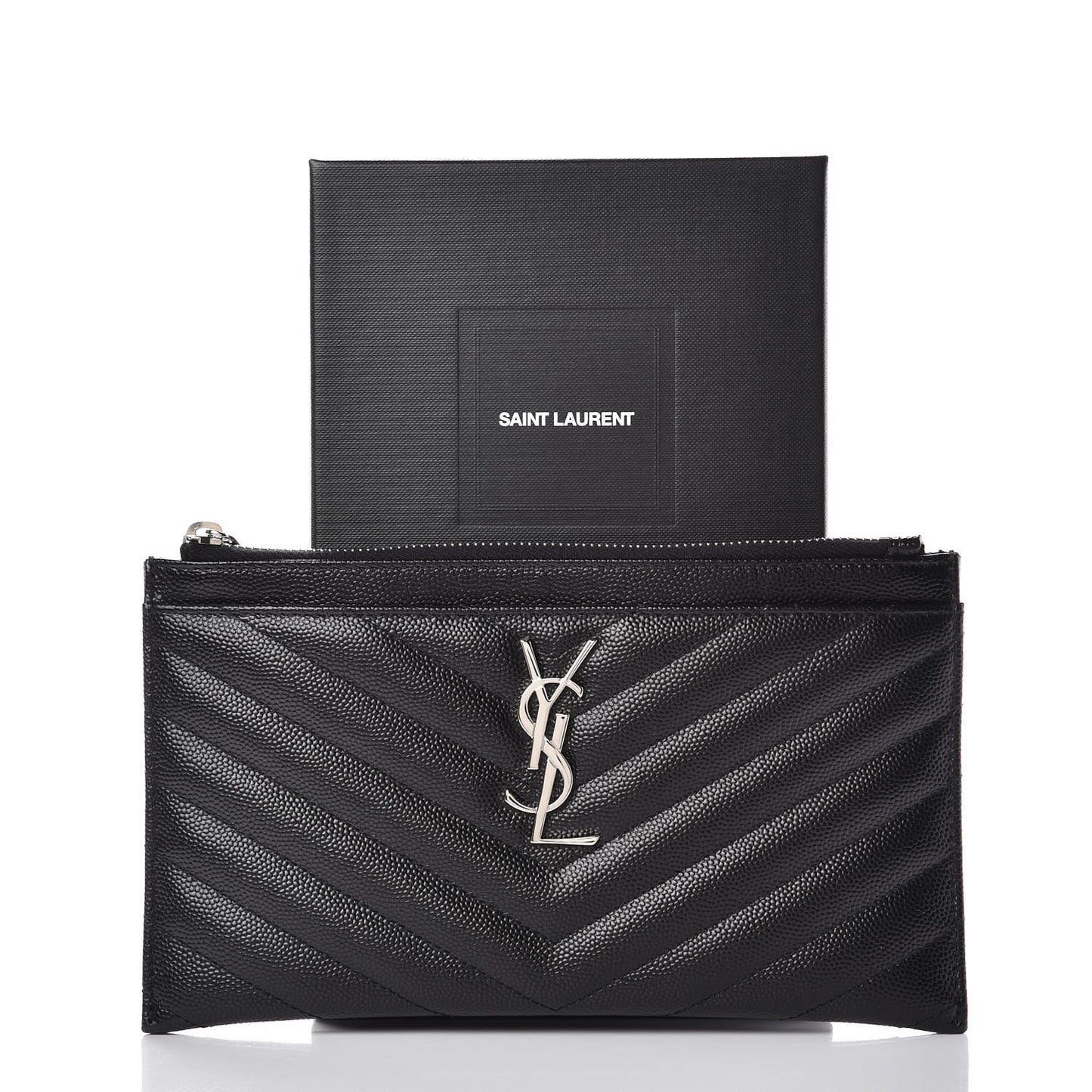 Grain De Poudre Chevron Monogram Bill Pouch Black