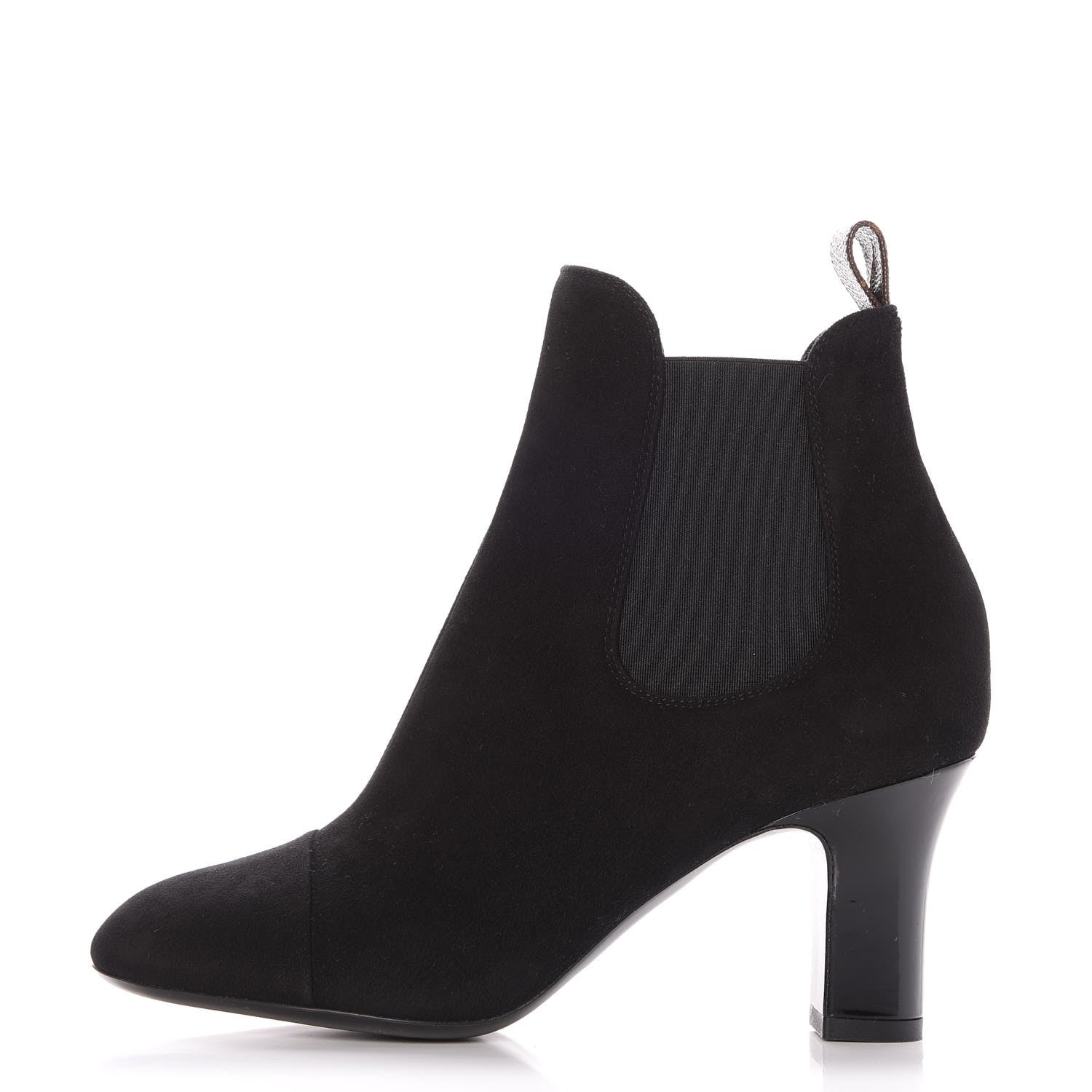 Louis Vuitton Suede Monogram Uniformes Cap Toe Chelsea 75mm Ankle Boots 36.5 Black 1 of 8