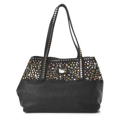 Jimmy Choo Grainy Calfskin Star Studded Tote Black 1 of 9
