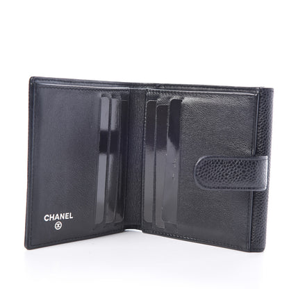 Chanel Caviar Timeless CC Compact French Wallet Black 6 of 11