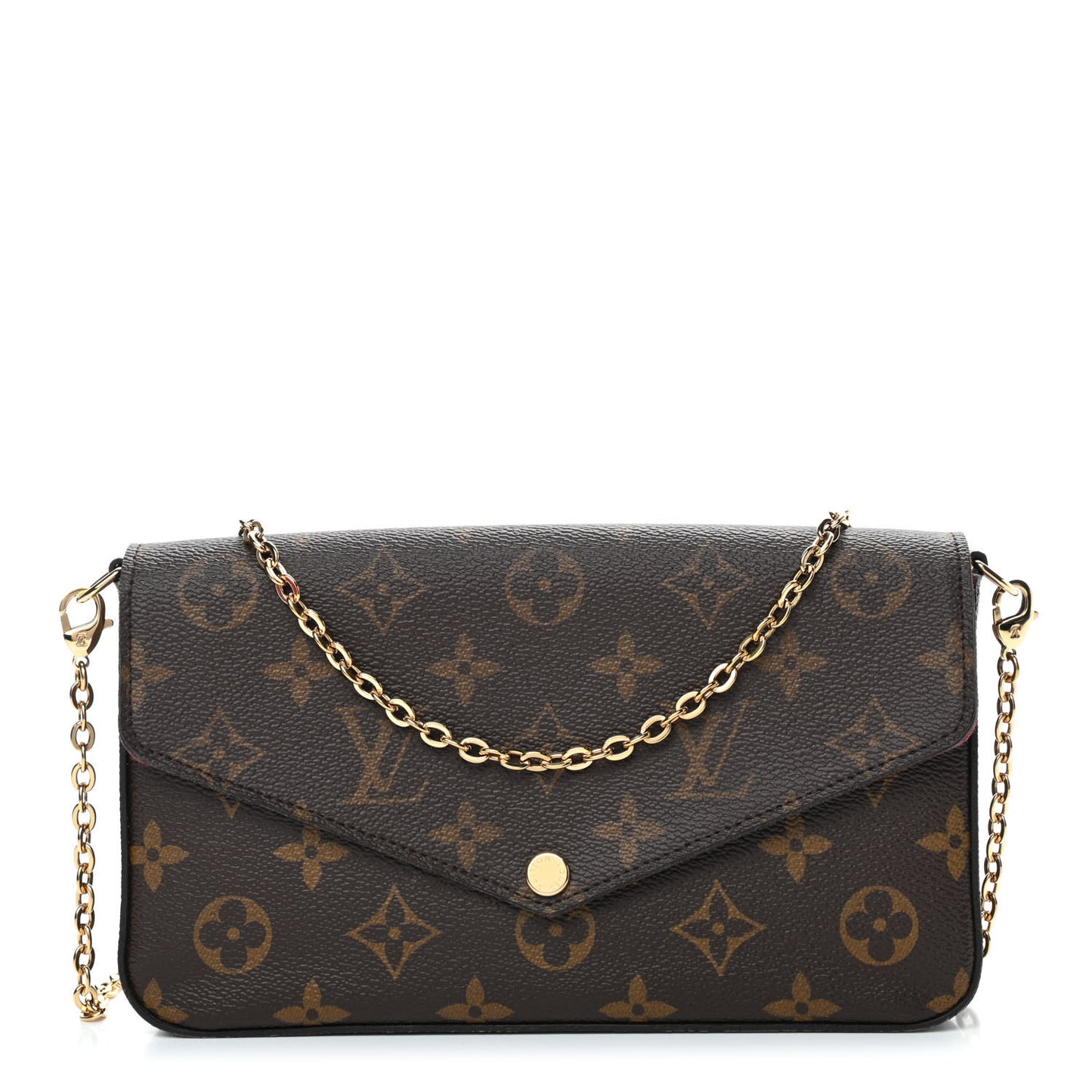 Monogram Pochette Felicie Chain Wallet Fuchsia