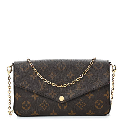 Louis Vuitton Monogram Pochette Felicie Chain Wallet Fuchsia 1 of 5