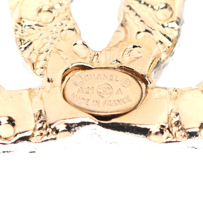 Chanel Metal Textured CC Earrings Gold 4 of 4
