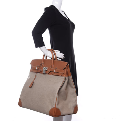 Hermes Toile De Camp Evercolor HAC Birkin 50 Ficelle Gold 2 of 11