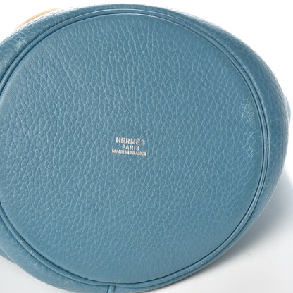 Hermes Taurillon Clemence Mangeoire Rope Bag Blue Jean 8 of 11