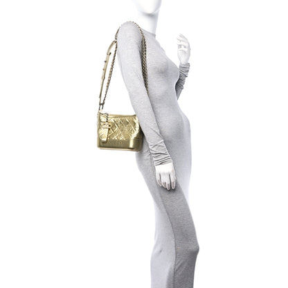 Chanel Metallic Aged Calfskin Quilted Small Gabrielle Hobo Gold 2 of 10