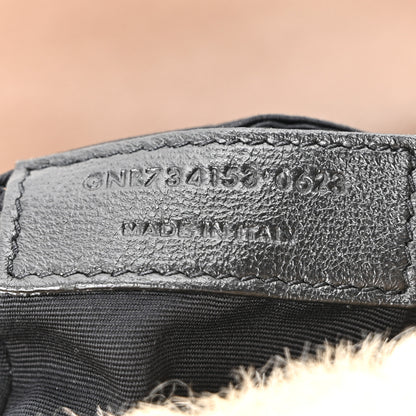Saint Laurent Shearling Calypso Crossbody Crema Naturel Dark Cigar 7 of 10