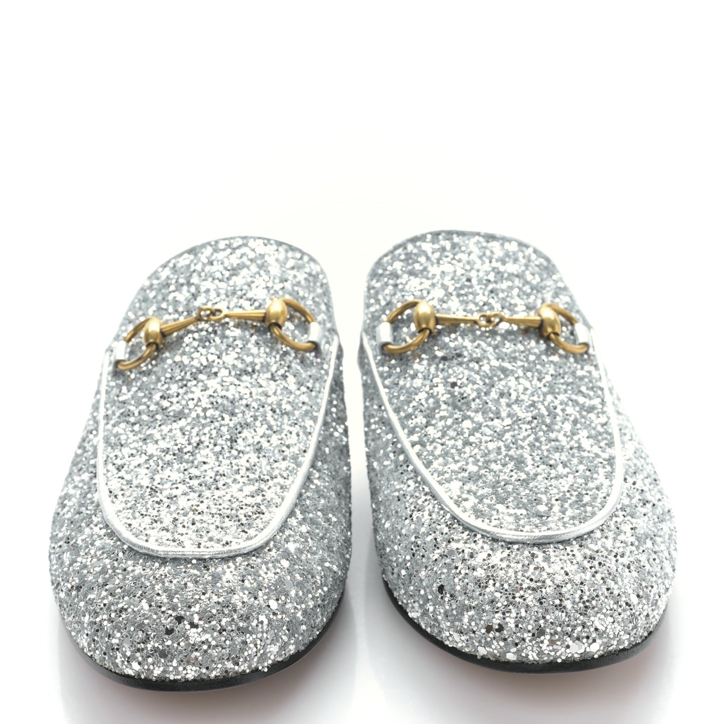 Glitter Womens Princetown Slippers 39 Silver