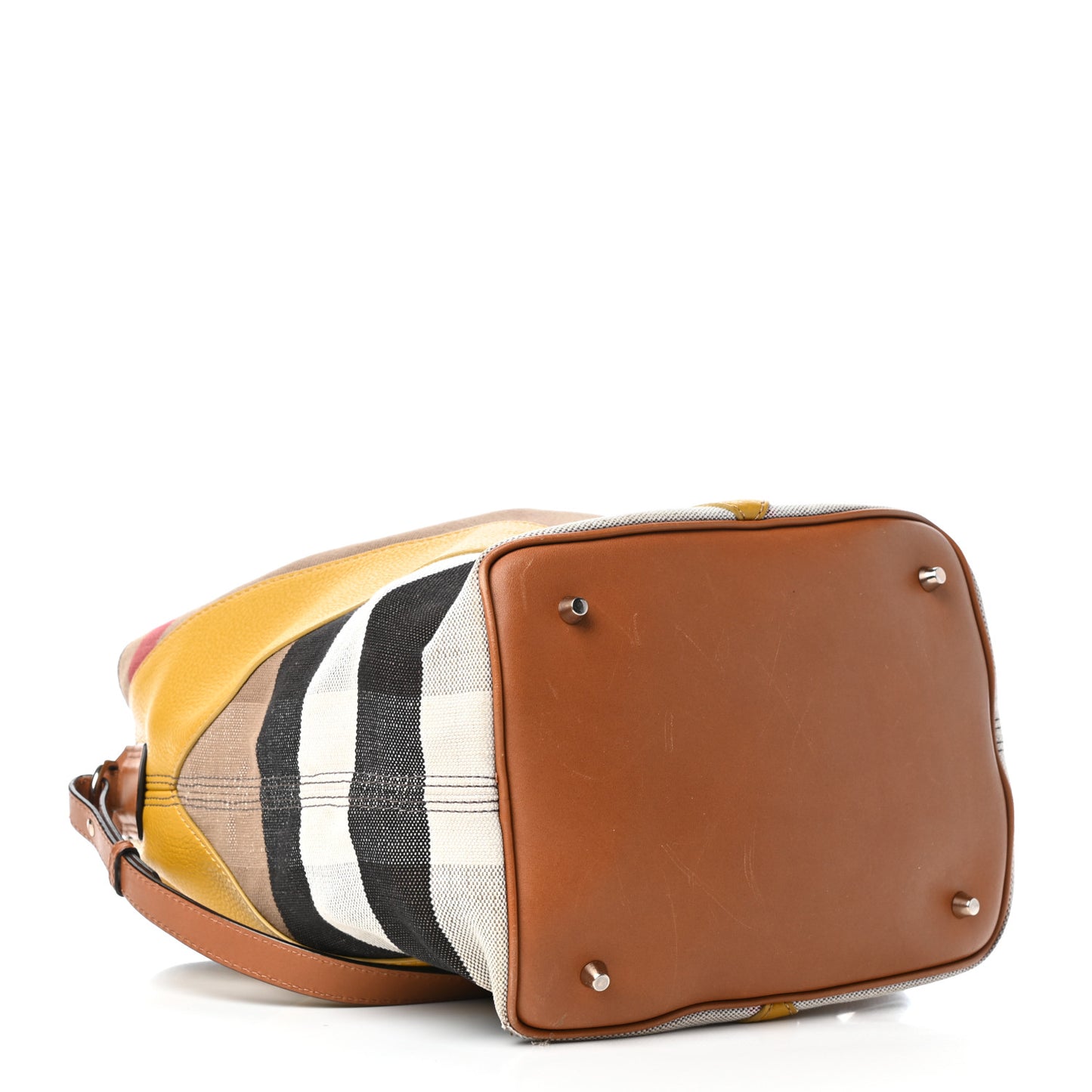 Canvas Mega Check Calfskin Chevron Medium Hobo Multicolor