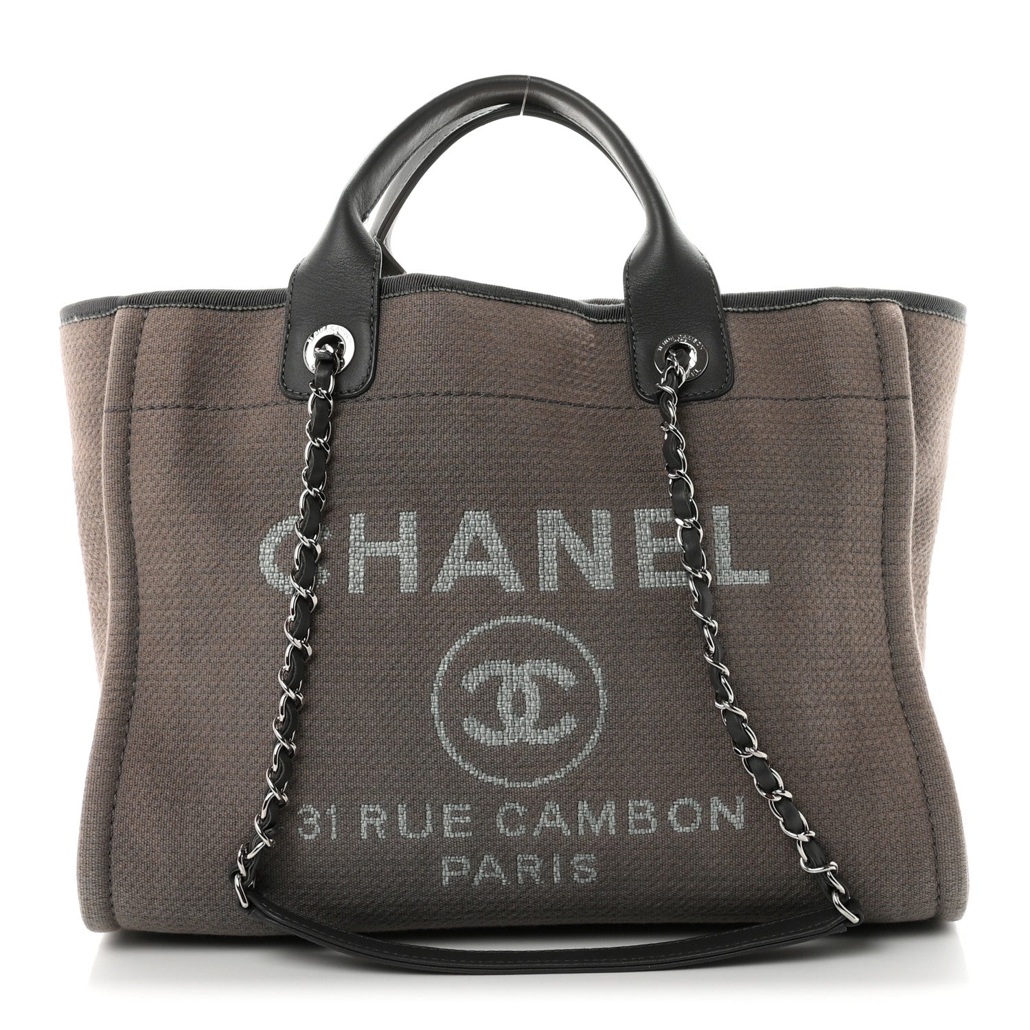Chanel Mixed Fibers Small Deauville Tote Grey 1 of 12