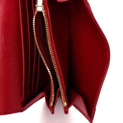 Celine Lambskin Small Flap Wallet Red 6 of 13