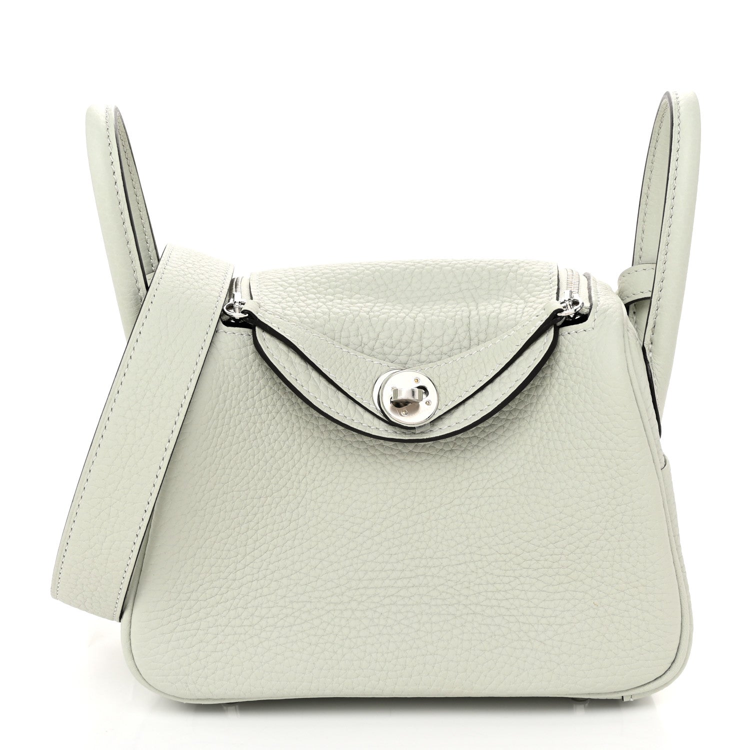 Hermes Taurillon Clemence Mini Lindy 20 Gris Neve 1 of 11