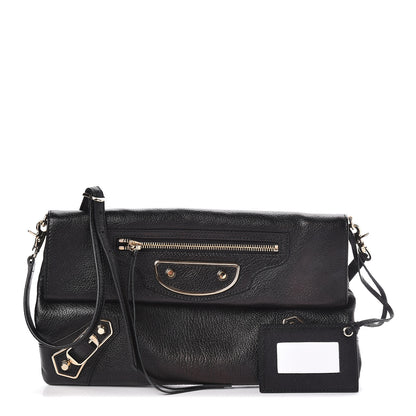 Balenciaga Chevre Gold Metallic Edge Hardware Envelope Clutch Black 1 of 11