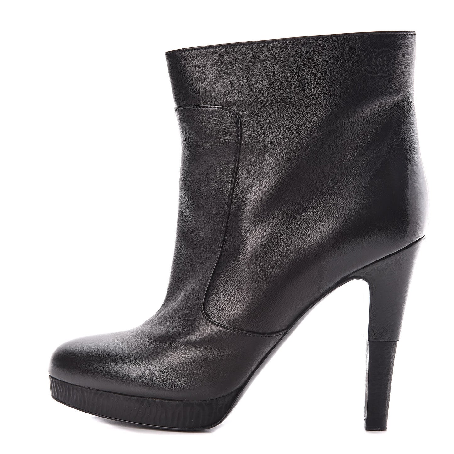 Lambskin Short Ankle Boots 39.5 Black
