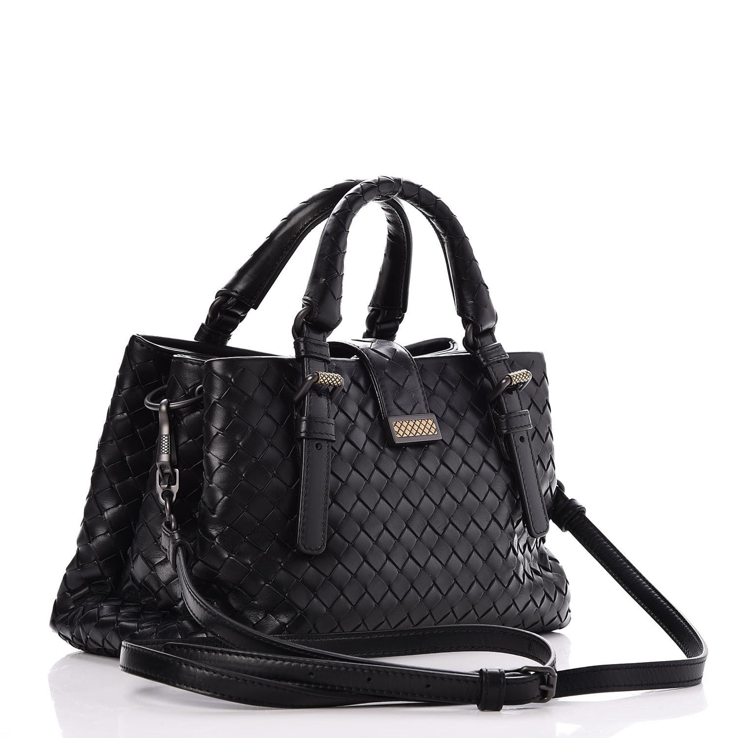 Nappa Intrecciato Baby Roma Tote Nero Black