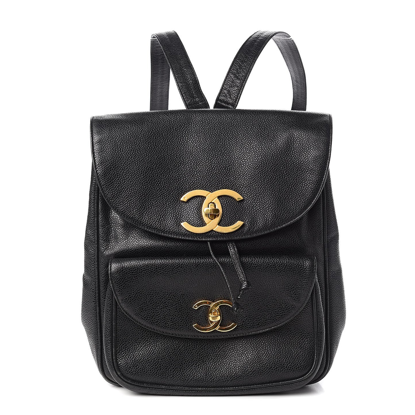 Caviar Drawstring Backpack Black