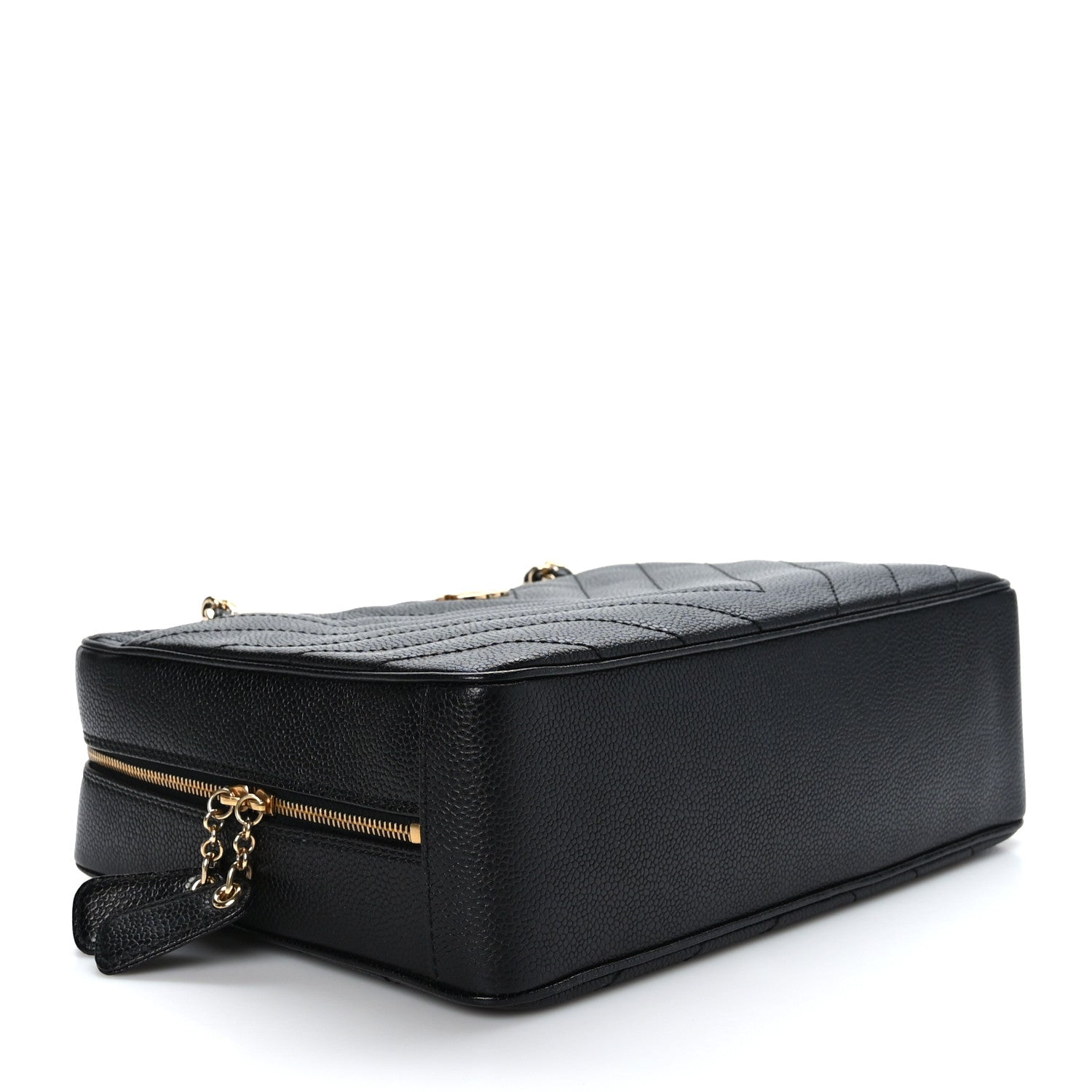 Chanel Caviar Chevron Quilted Camera Case Black 4 of 10