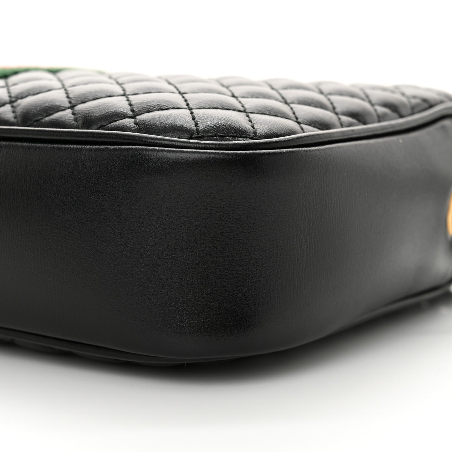 Calfskin Web Trapuntata Small GG Shoulder Bag Black