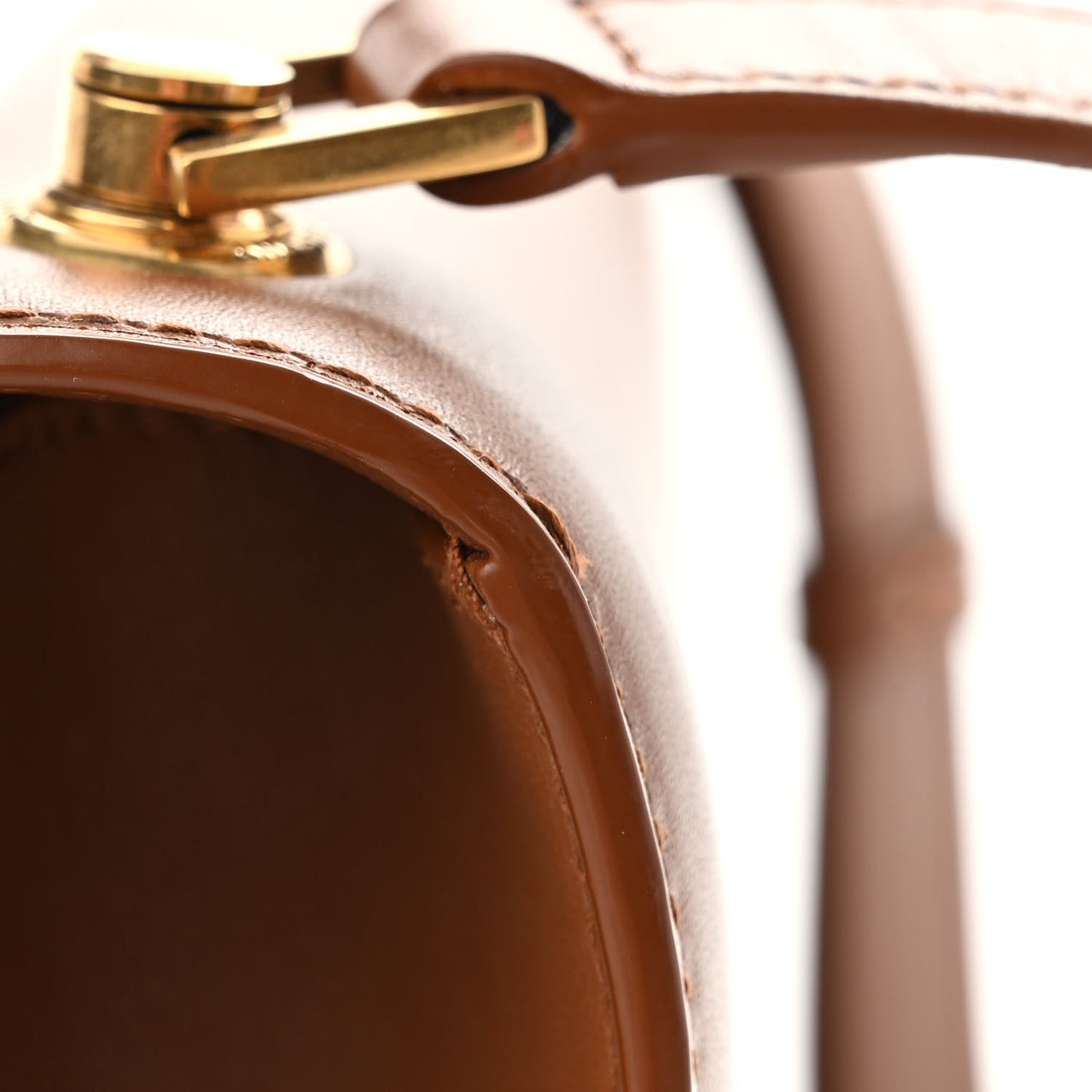 Smooth Calfskin Carre Satchel Brown