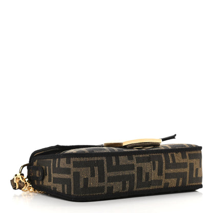 Fendi Fabric Jacquard FF 1974 Mini Baguette Tobacco Moro Black 4 of 10