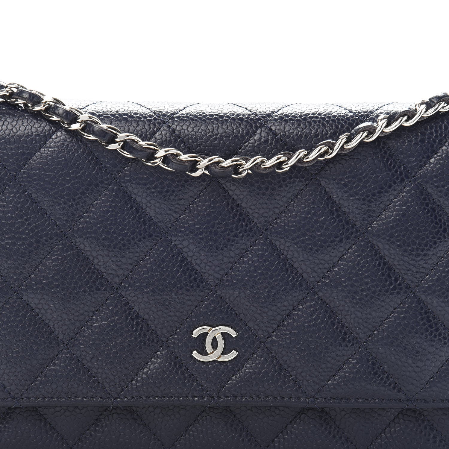 Chanel Caviar Quilted Wallet On Chain WOC Blue 11 of 12
