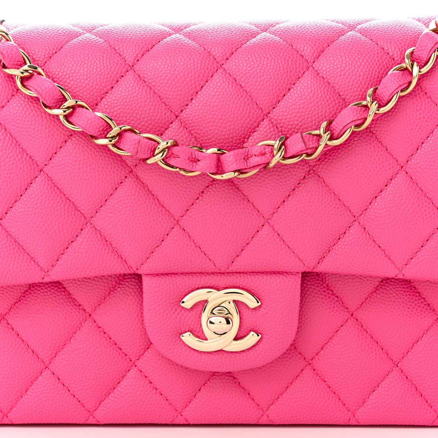 Chanel Caviar Quilted Medium Double Flap Dark Pink 8 of 11