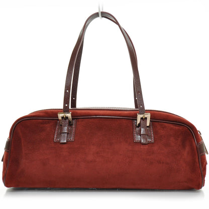 Fendi Suede Small Bowler Bag Red 1 of 9