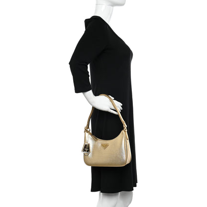 Prada Saffiano Lux Mini Re-Edition Shoulder Bag Platino 2 of 13