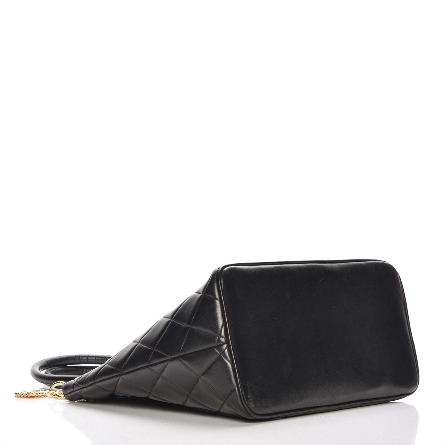 Lambskin Quilted Medallion Tote Black