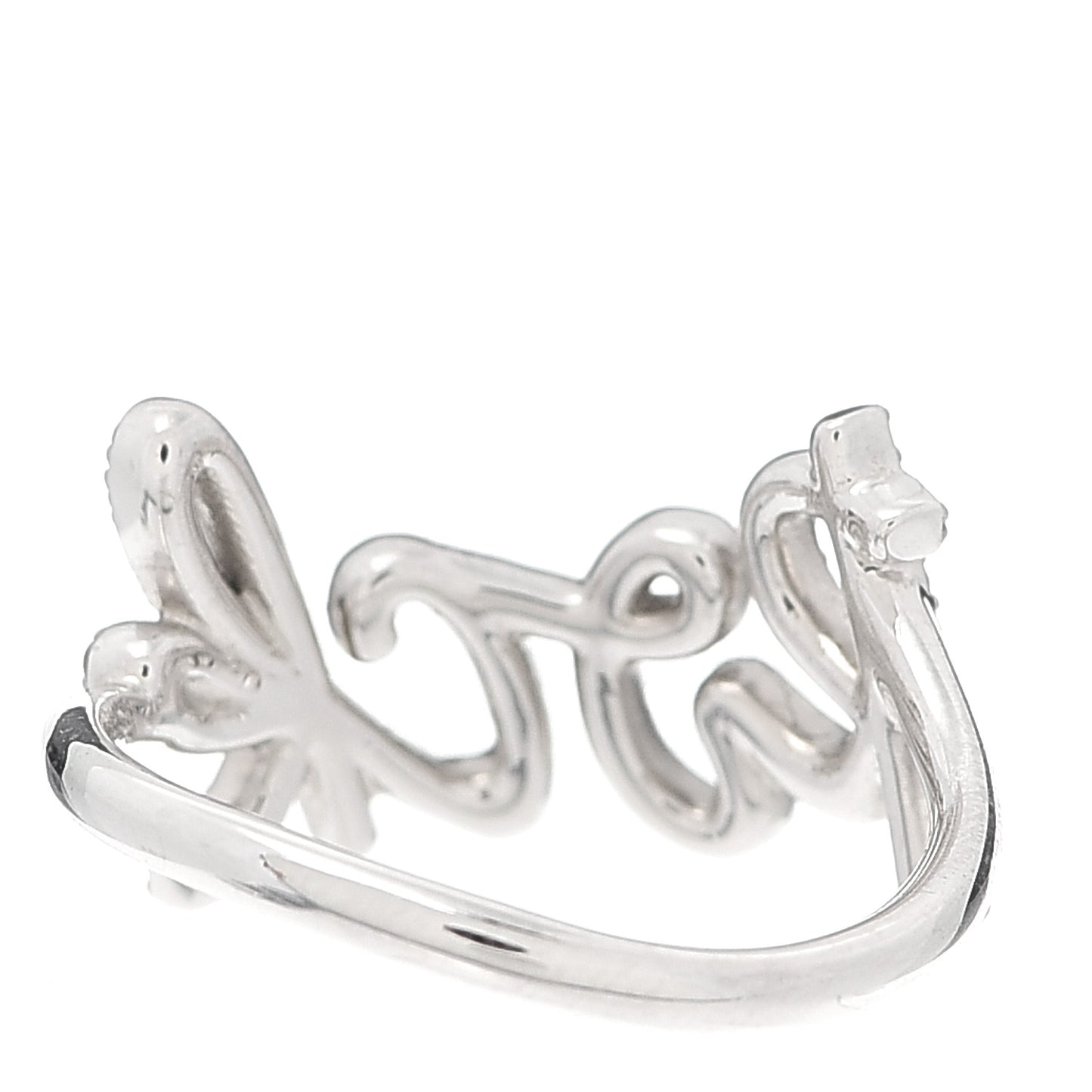 18K White Gold Diamond Small Paloma's Graffiti Rock Ring 52 6