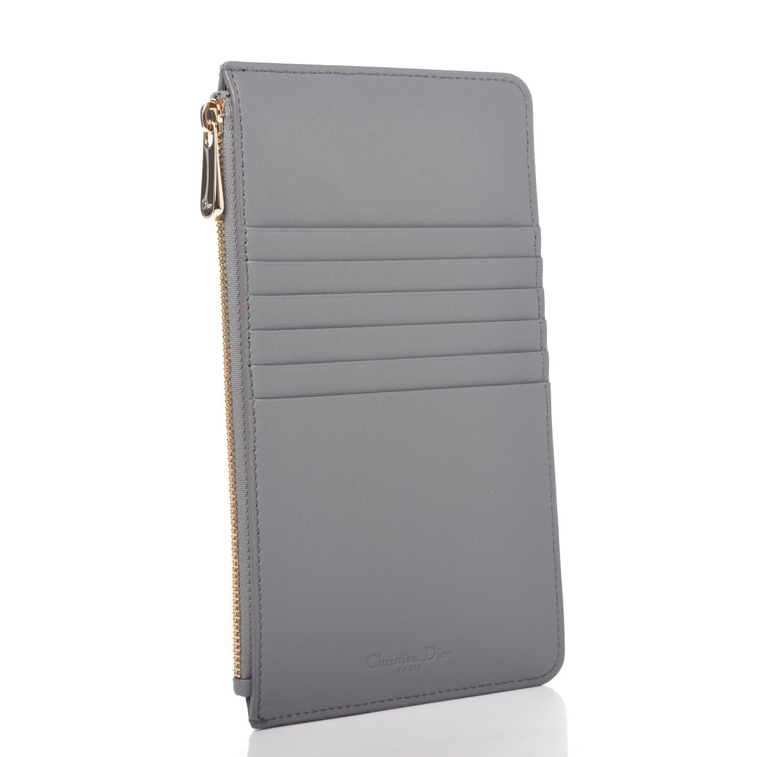 Christian Dior Lambskin Cannage Large Lady Dior Zip Wallet Grey 3 of 8