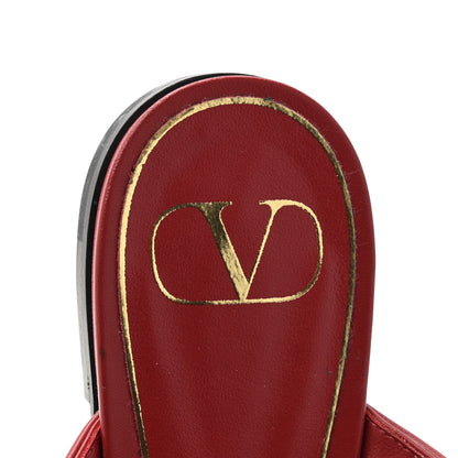 Valentino Garavani Calfskin Roman Stud Flat Mules 39.5 Red 8 of 11
