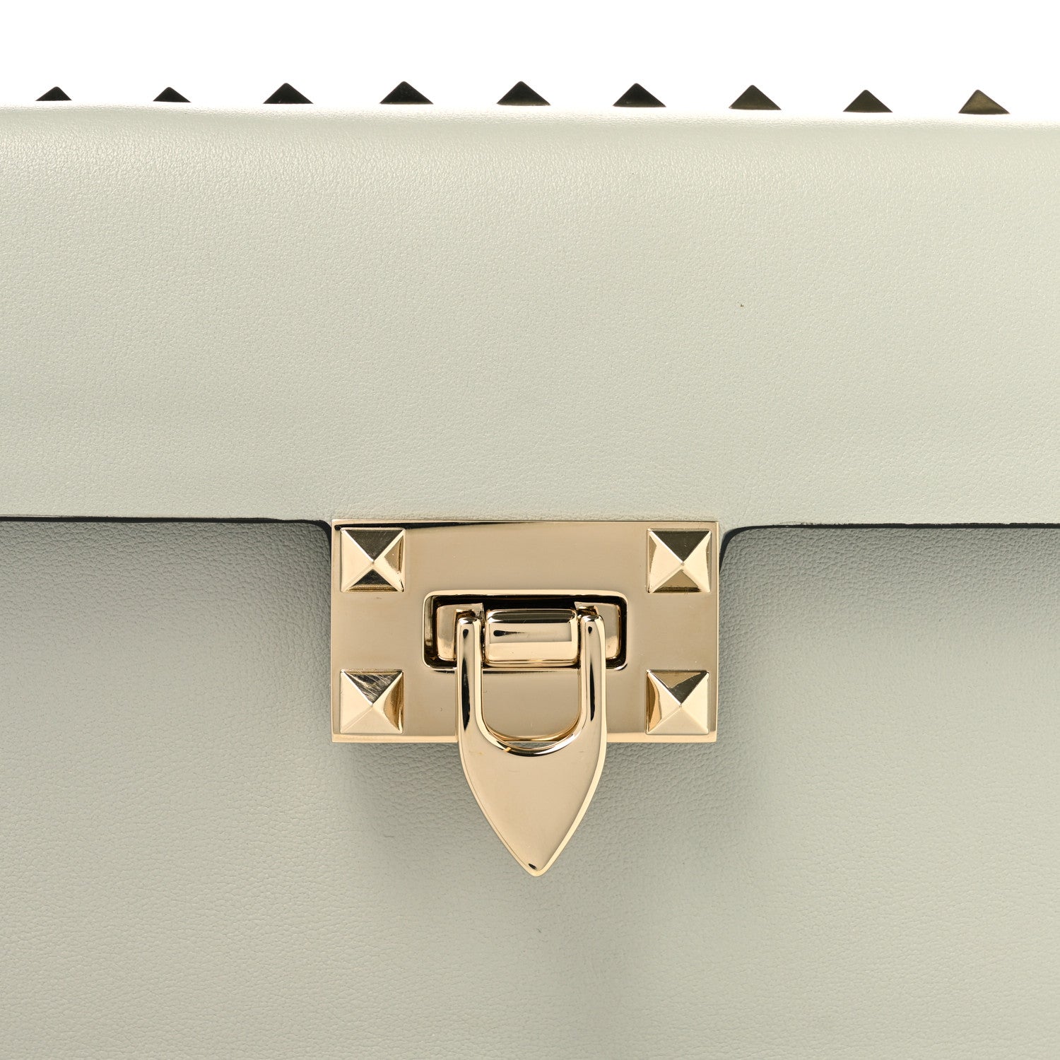 Valentino Garavani Calfskin Small Rockstud Overlay Flap Shoulder Bag Opal Grey 6 of 8