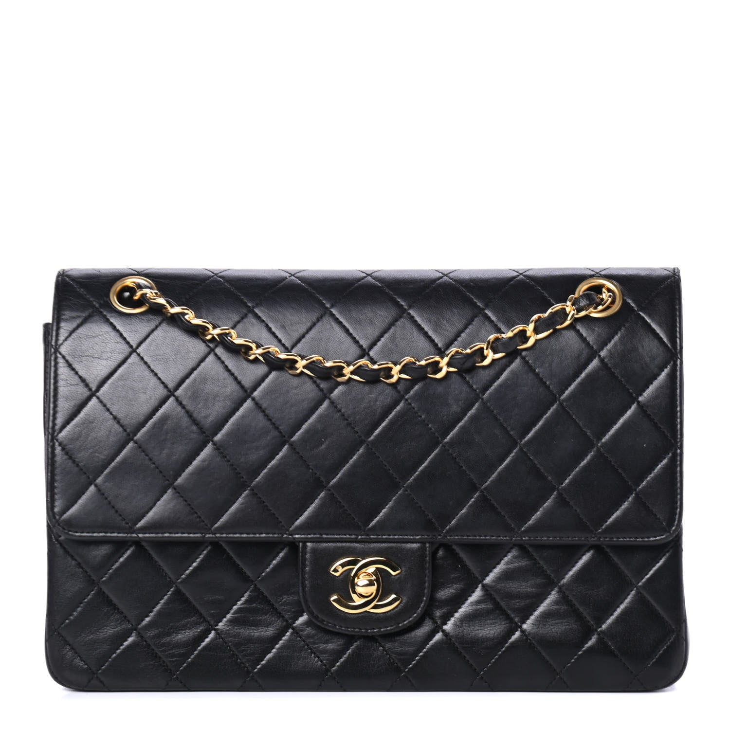 Chanel Lambskin Quilted Medium Double Flap Black 1 of 4