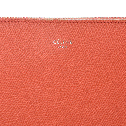 Celine Shiny Grained Calfskin Solo Trio Cosmetic Pouch Coral 6 of 9