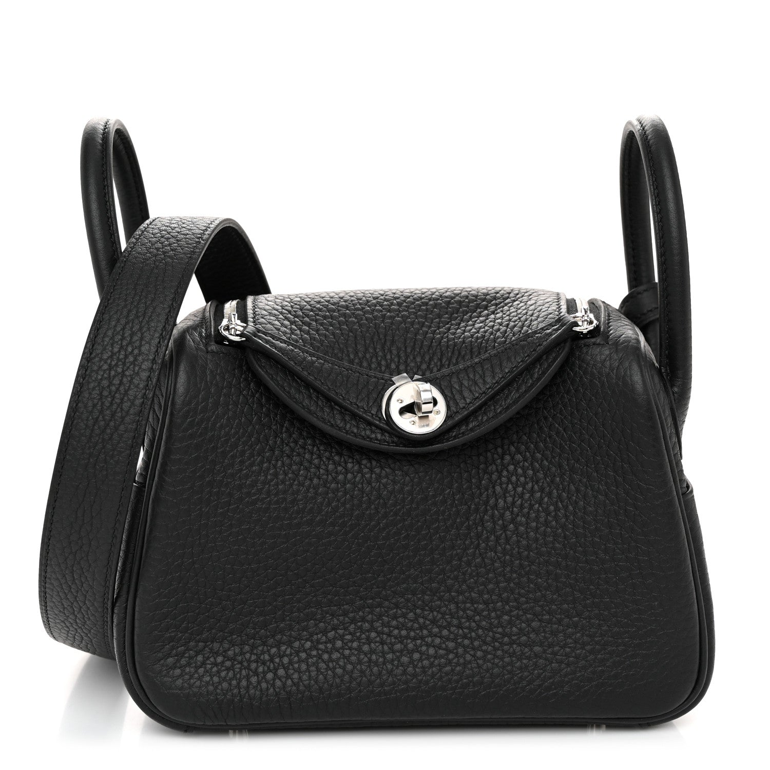 Hermes Taurillon Clemence Mini Lindy 20 Black 1 of 11