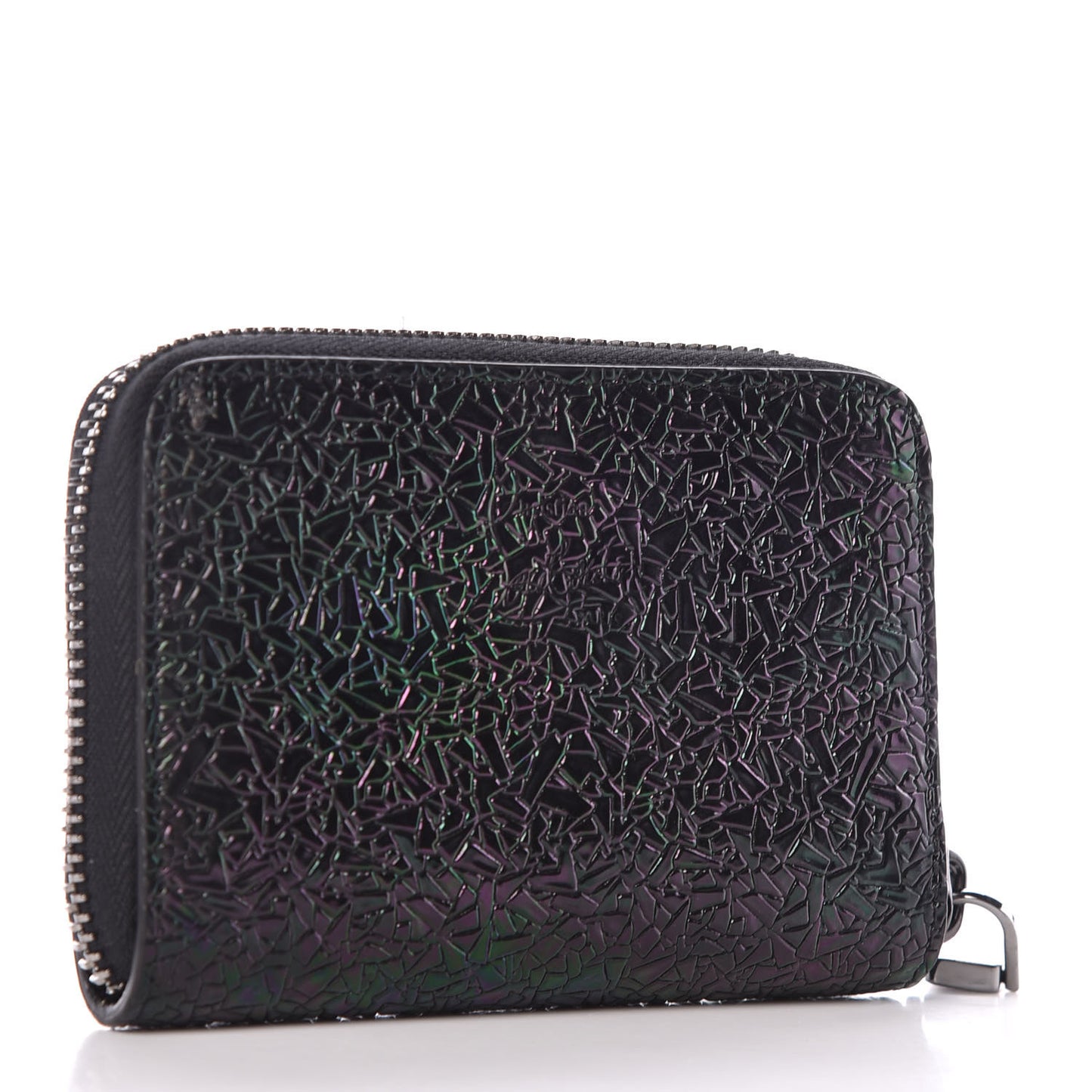 Metallic Panettone Patent Spikes Coin Purse Black Multicolor Metal