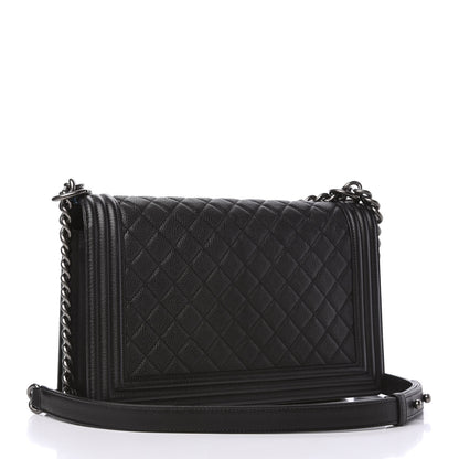 Chanel Grained Calfskin Quilted New Medium Boy Flap Black 3 of 11