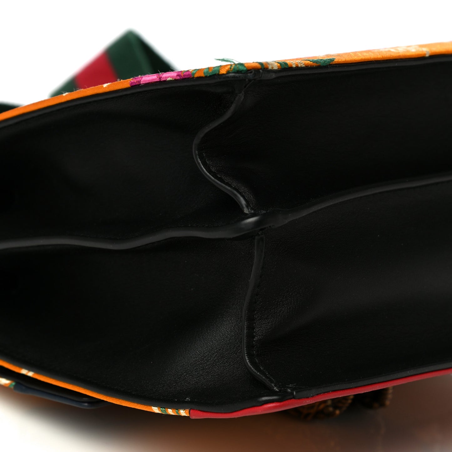 Satin Calfskin Bamboo Web Tokyo Print Medium Dionysus Top Handle Bag Giallo Multicolor Blue Agata Hibiscus Red