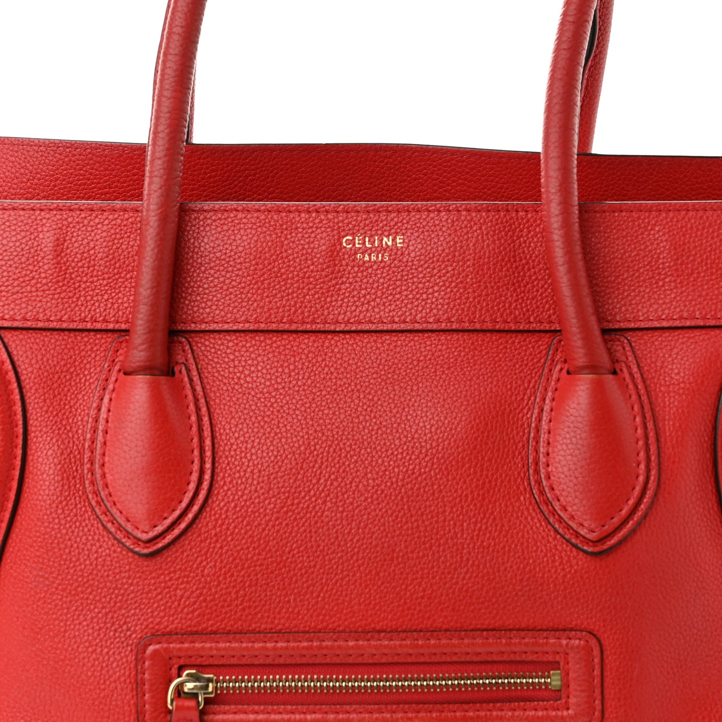 Drummed Calfskin Shoulder Luggage Red