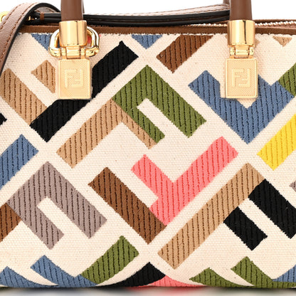 Fendi Canvas Vitello FF Multicolor Embroidered Mini By The Way Top Handle Boston Bag Multicolor 7 of 10