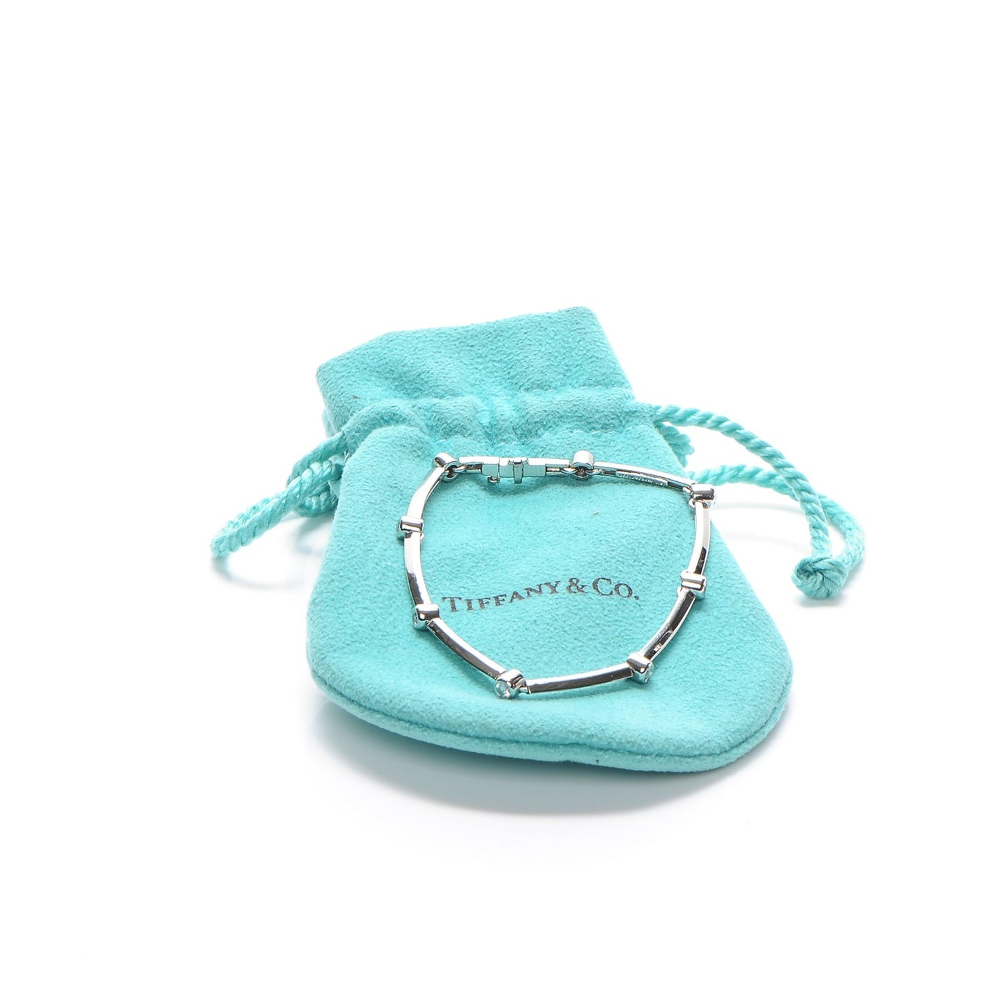 Platinum Diamond 8 Station Bracelet