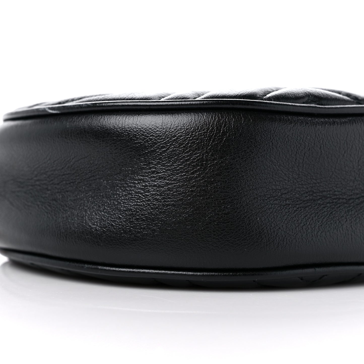Azalea Calfskin Matelasse Heart Mini GG Marmont Round Shoulder Bag Black