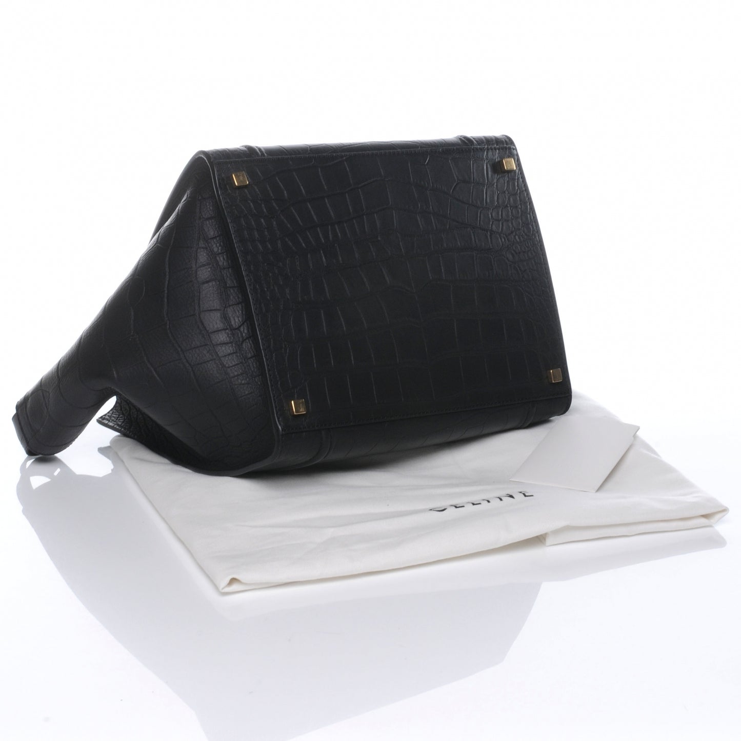 Crocodile Embossed Small Phantom Luggage Black