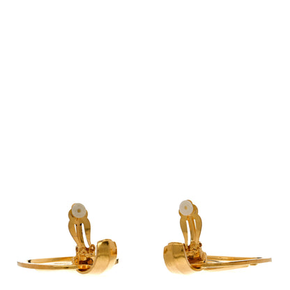 Chanel Metal Round CC Drop Clip On Earrings Gold 3 of 4