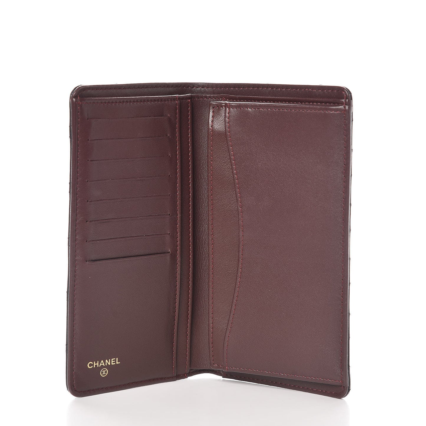Lambskin Quilted Yen Wallet Black